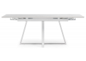 Стол МР Памелла 140 (200) х 80 белый мрамор alpin white / snow white / белый