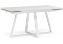 Керамический стол Памелла 140 (200) х 80 белый мрамор alpin white / snow white / белый