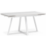 Керамический стол Памелла 140 (200) х 80 белый мрамор alpin white / snow white / белый