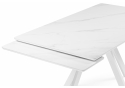 Стол МР Вилли 140 (200) х 80 белый мрамор alpin white / snow white / белый