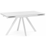 Керамический стол Вилли 140 (200) х 80 белый мрамор alpin white / snow white / белый