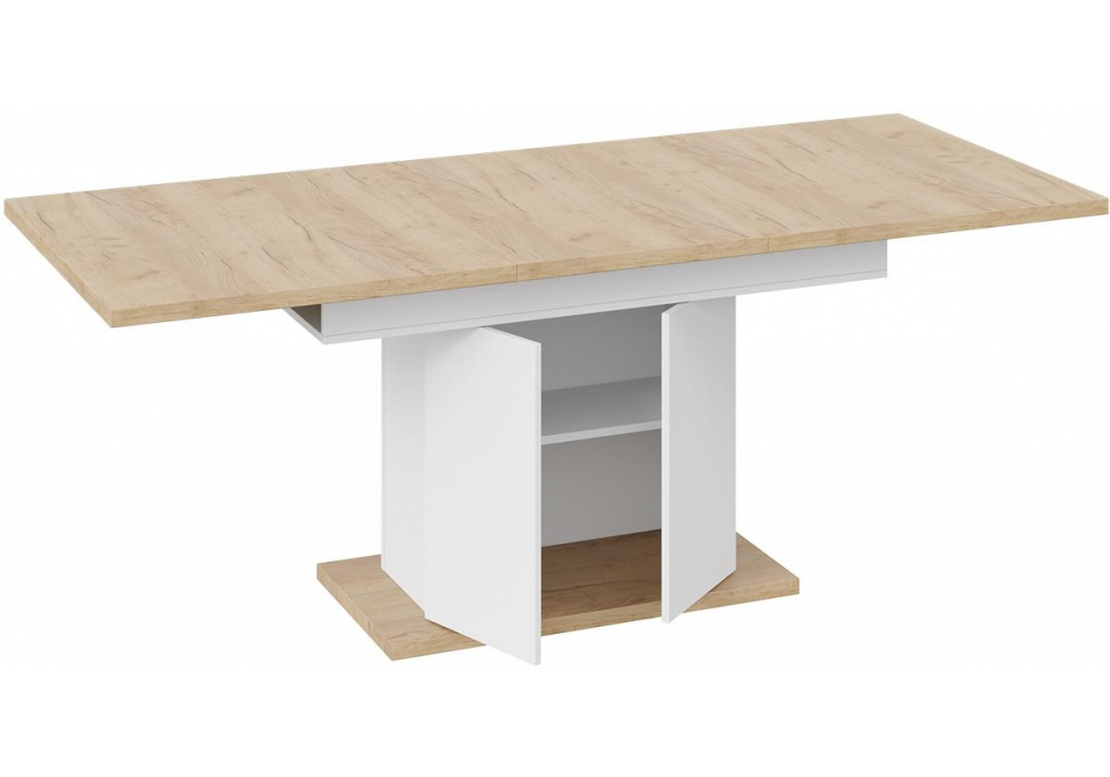 Стол на тумбе Детройт Тип 1 белый / дуб крафт золотой