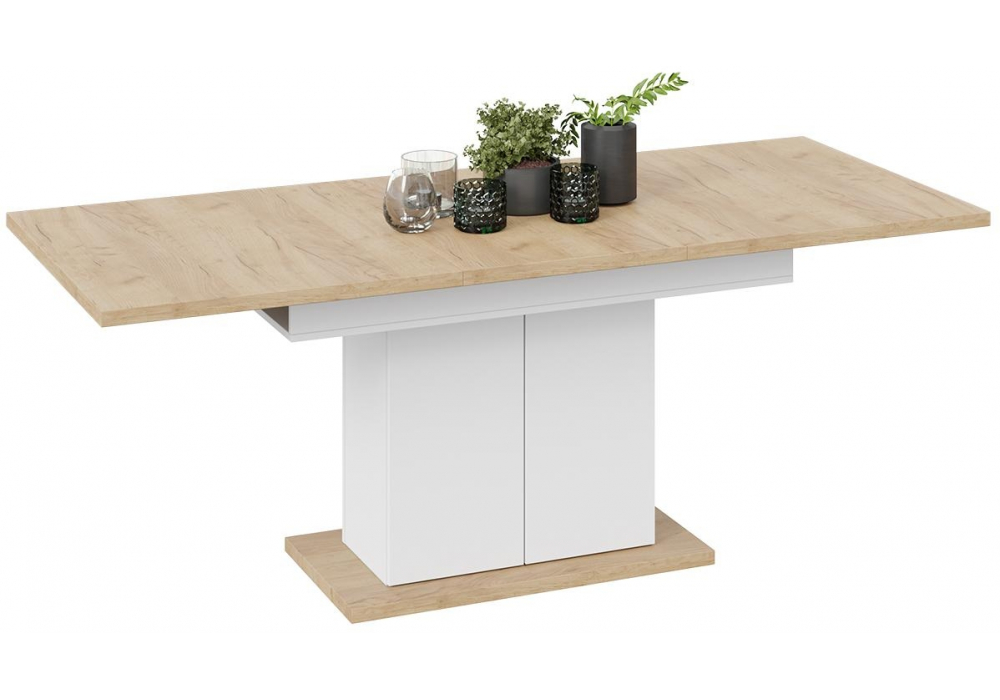 Стол на тумбе Детройт Тип 1 белый / дуб крафт золотой