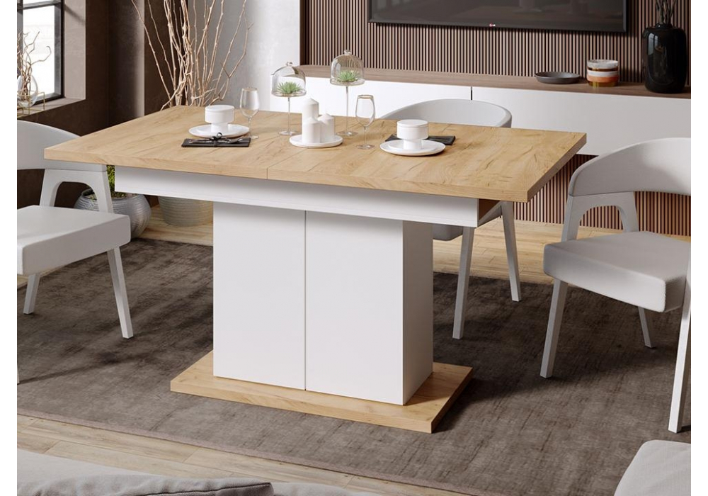 Стол на тумбе Детройт Тип 1 белый / дуб крафт золотой