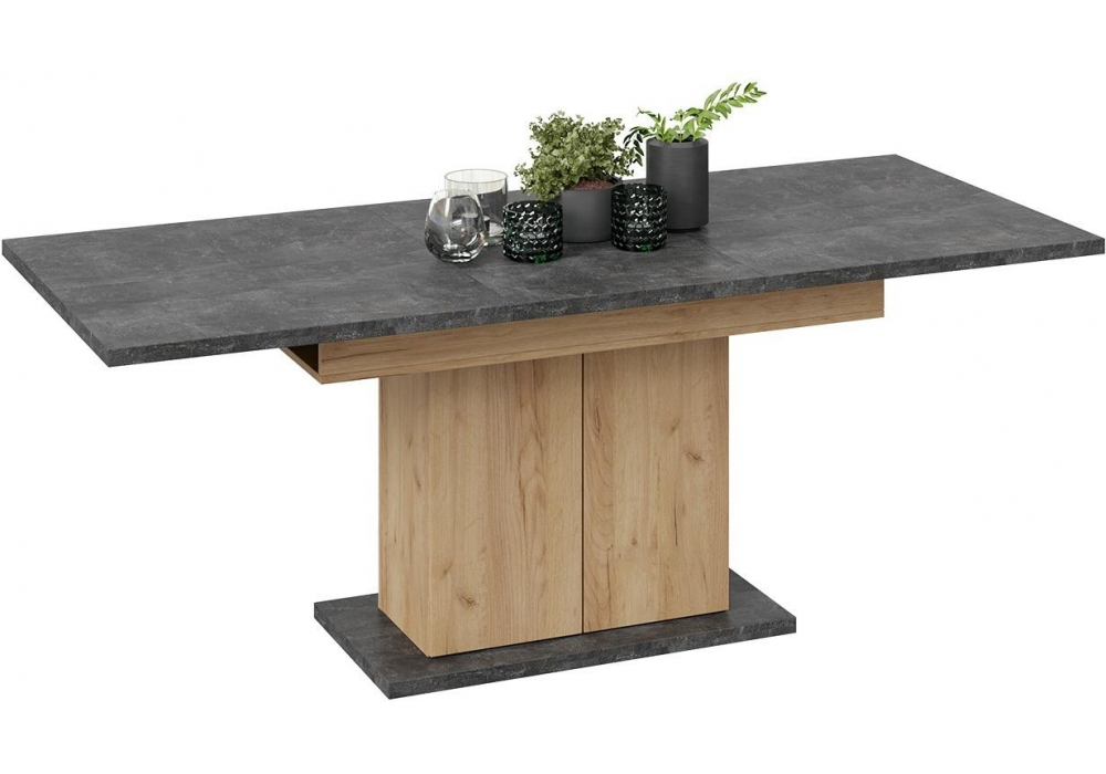 Стол на тумбе Детройт Тип 1 дуб крафт золотой / ателье темное