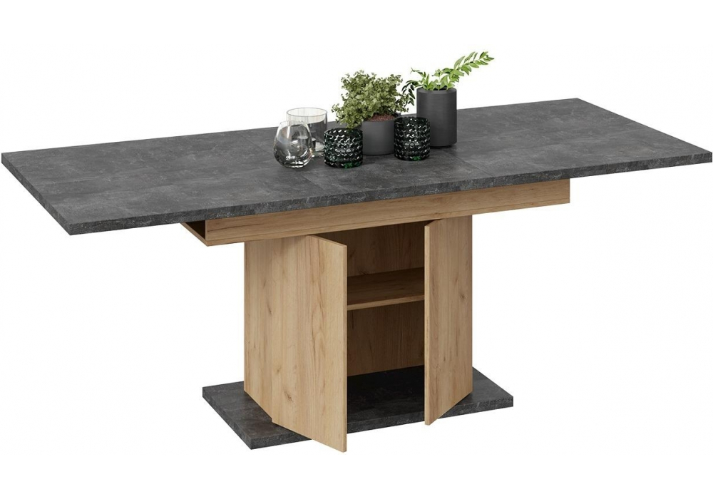 Стол на тумбе Детройт Тип 1 дуб крафт золотой / ателье темное