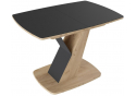 Стол на тумбе Гарда Тип 1 дуб крафт золотой / стекло матовое чёрный графит