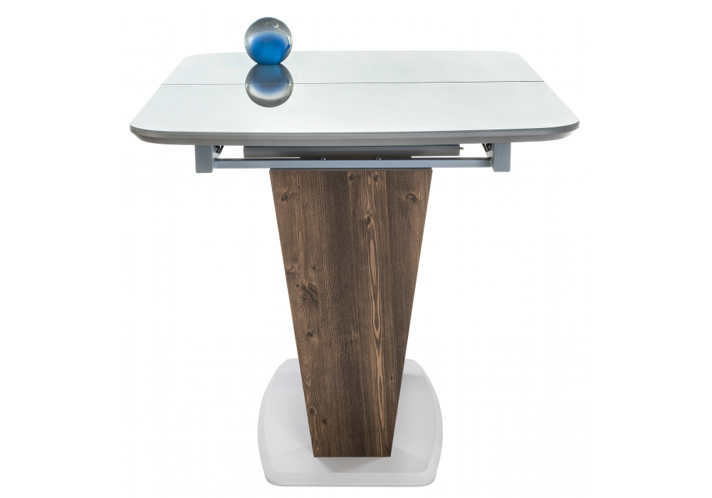 Стол на тумбе Петир 120(160)х80х75 серый / орех кантри