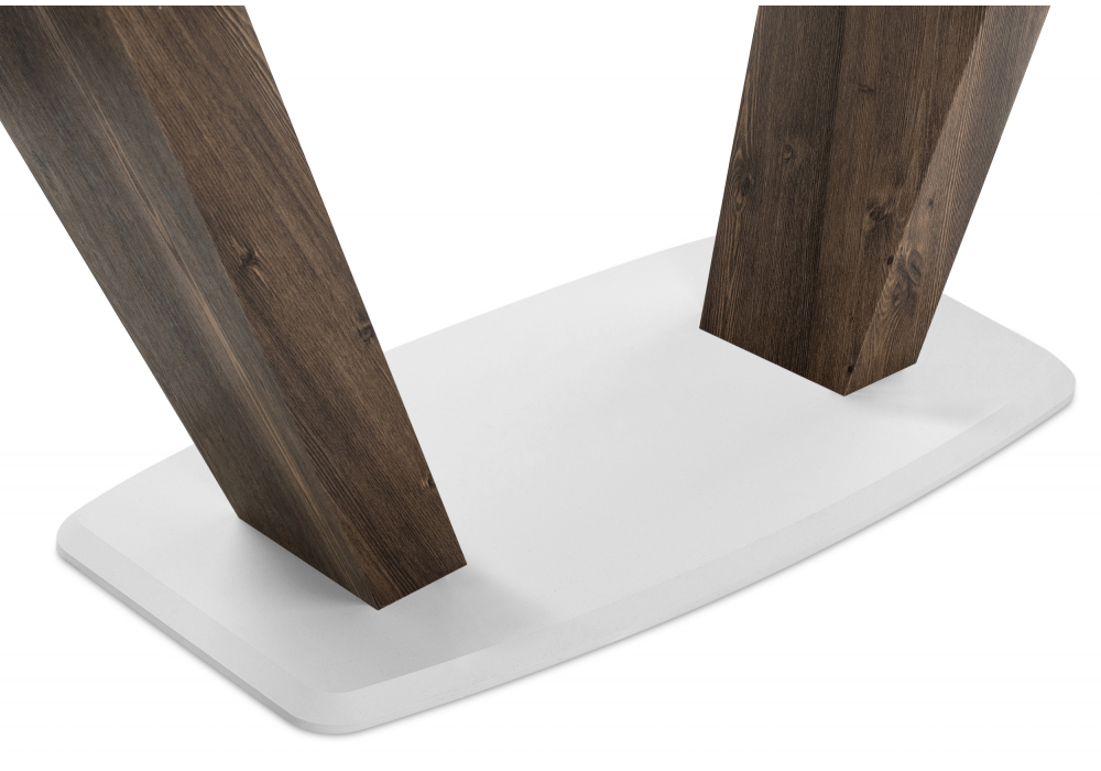 Стол на тумбе Петир 120(160)х80х75 серый / орех кантри