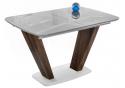 Стол на тумбе Петир 120(160)х80х75 серый / орех кантри