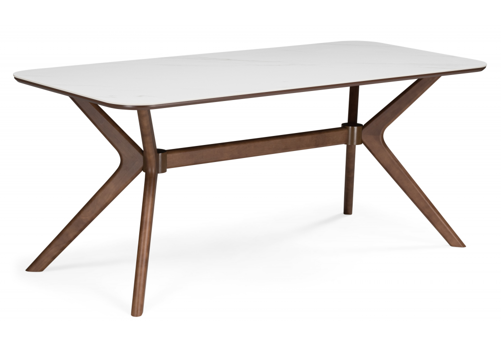 Стол Unika белый мрамор / орех