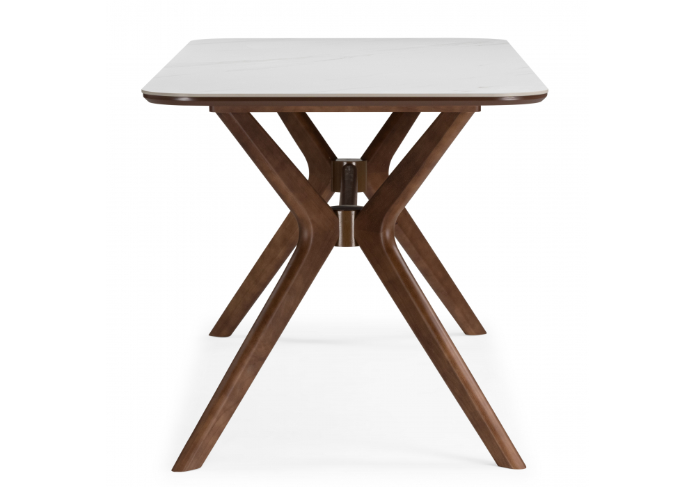Стол Unika белый мрамор / орех