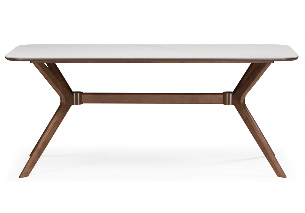 Стол Unika белый мрамор / орех