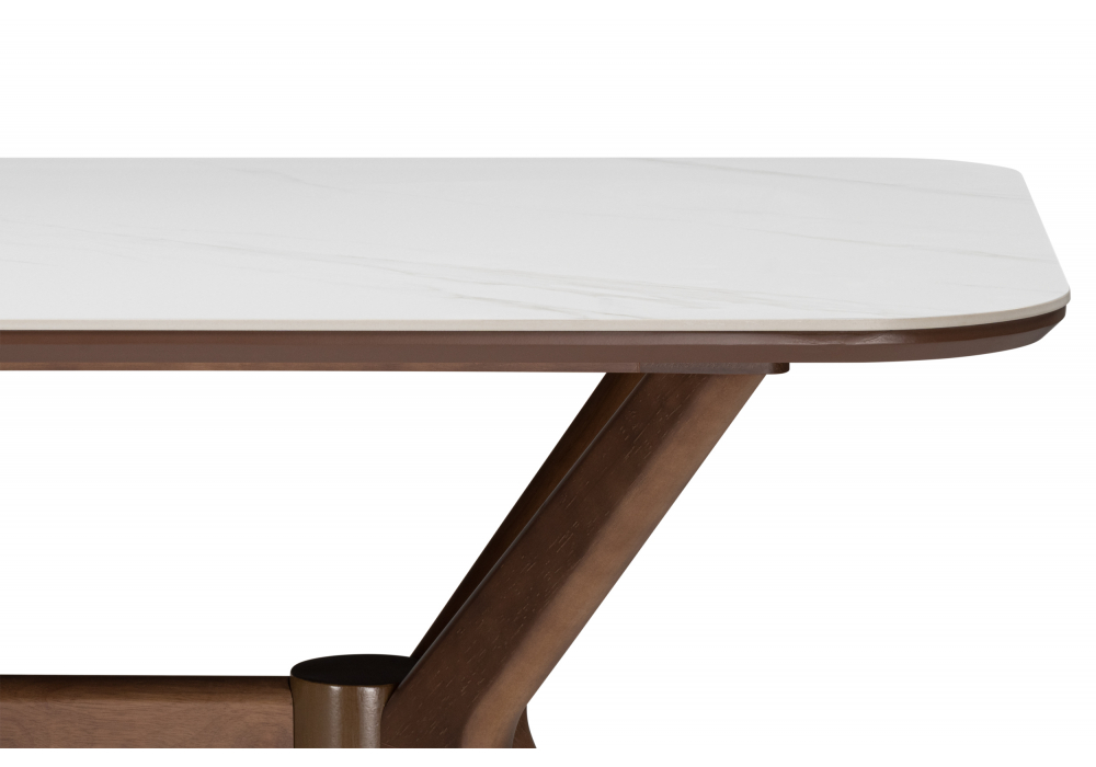 Стол Unika белый мрамор / орех