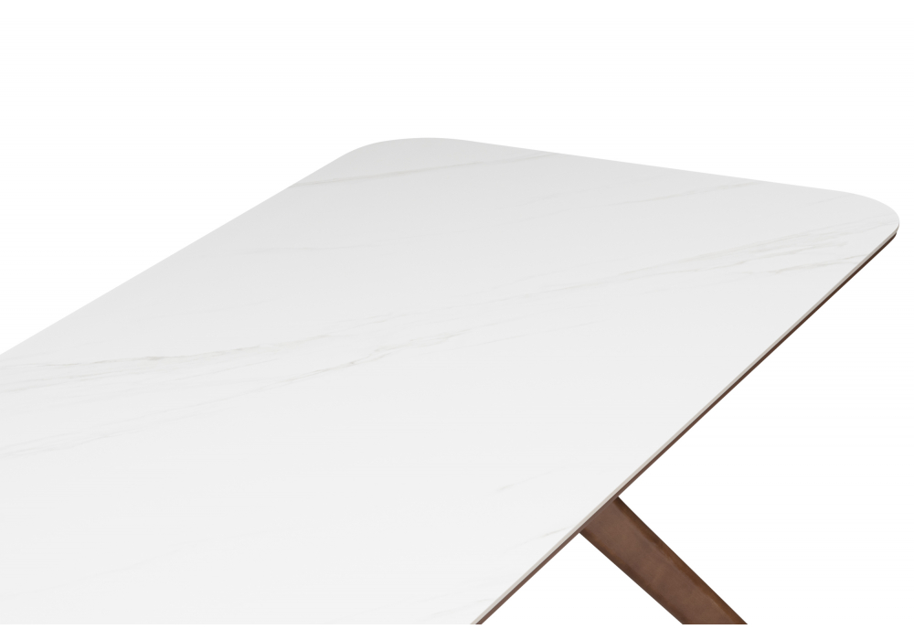 Стол Unika белый мрамор / орех