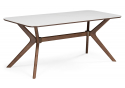 Стол Unika белый мрамор / орех