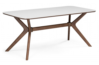 Стол Unika белый мрамор / орех