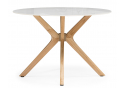 Стол Unika Round белый мрамор / светлое дерево