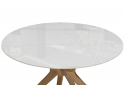 Стол Unika Round белый мрамор / светлое дерево