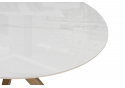 Стол Unika Round белый мрамор / светлое дерево
