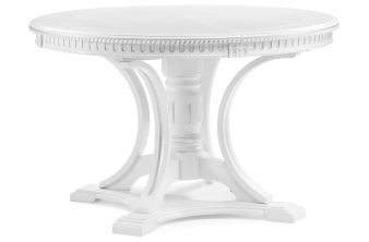 Деревянный стол Нозеан белый / серебро