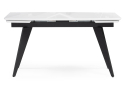 Стеклянный стол Элис 140(200)х80 белый / черный