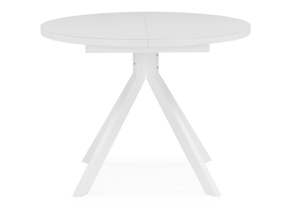 Стеклянный стол Веллор 100(135)х100х78 белый