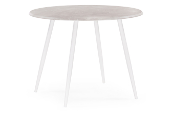 Деревянный стол Абилин 100х76 мрамор светло-серый / белый матовый