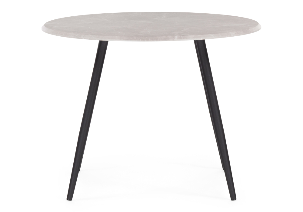 Деревянный стол Абилин 100х76 мрамор светло-серый / черный матовый
