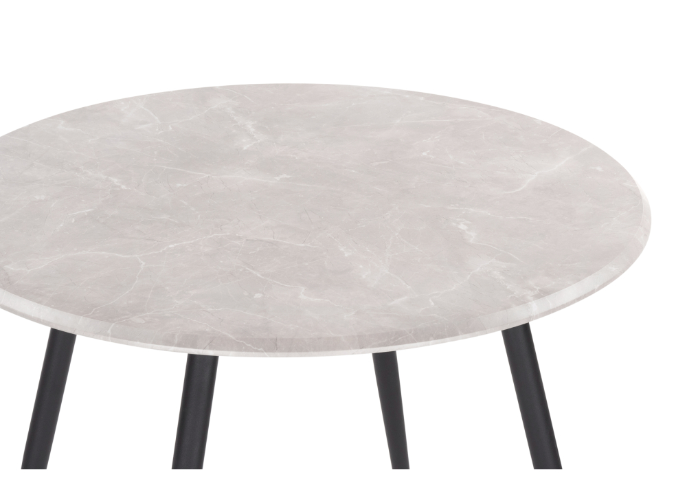 Деревянный стол Абилин 100х76 мрамор светло-серый / черный матовый