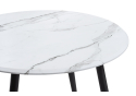 Деревянный стол Абилин 90х76 мрамор белый / черный матовый