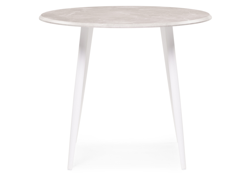 Деревянный стол Абилин 90х76 мрамор светло-серый / белый матовый