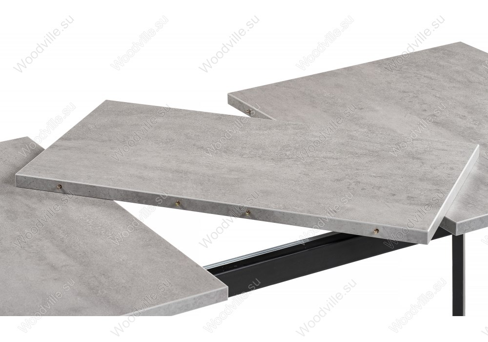 Стол раскладной Колон лофт 120 25 мм бетон / черный матовый