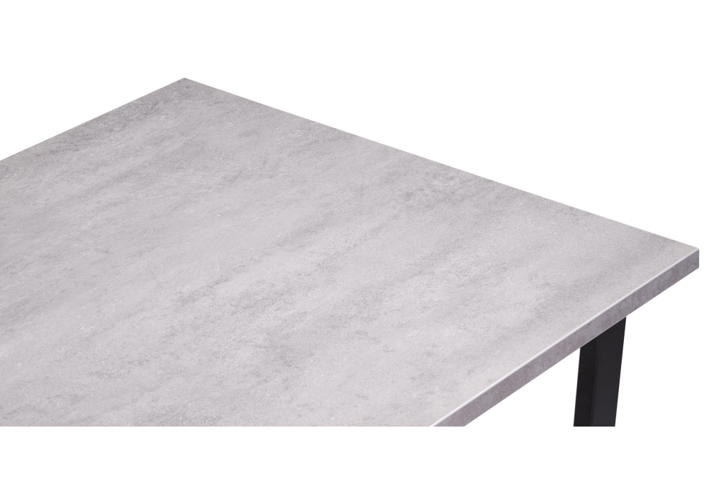 Стол раскладной Лота Лофт 140 25 мм  бетон / матовый черный