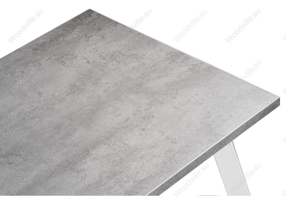 Стол Тринити Лофт 120 25 мм бетон / белый матовый