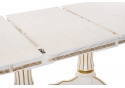 Деревянный стол Герцог молочный с золотой патиной