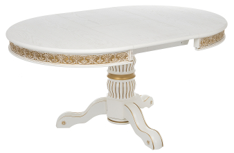 Деревянный стол Долерит белый / белый