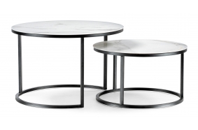 Комплект столиков Плумерия белый мрамор / черный