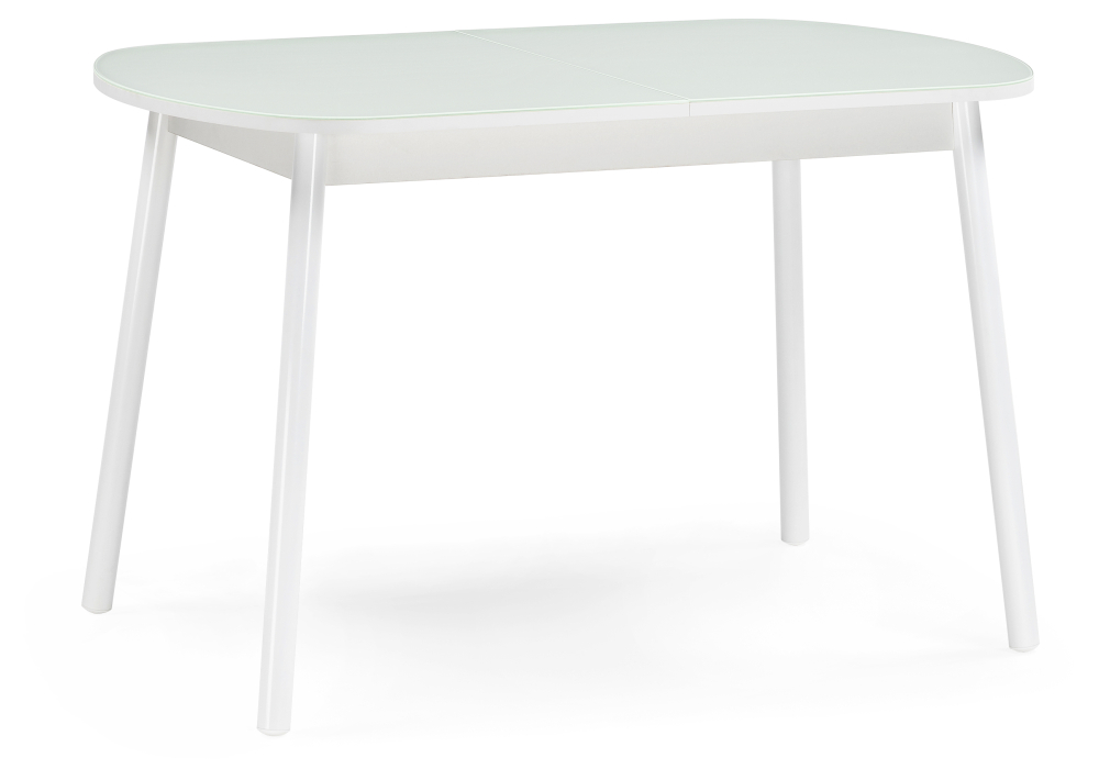 Стеклянный стол Агат белый / белый