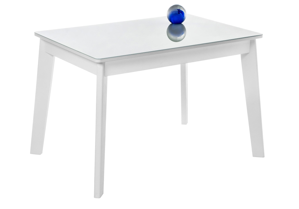 Стеклянный стол Арья 120 белый / шагрень белая