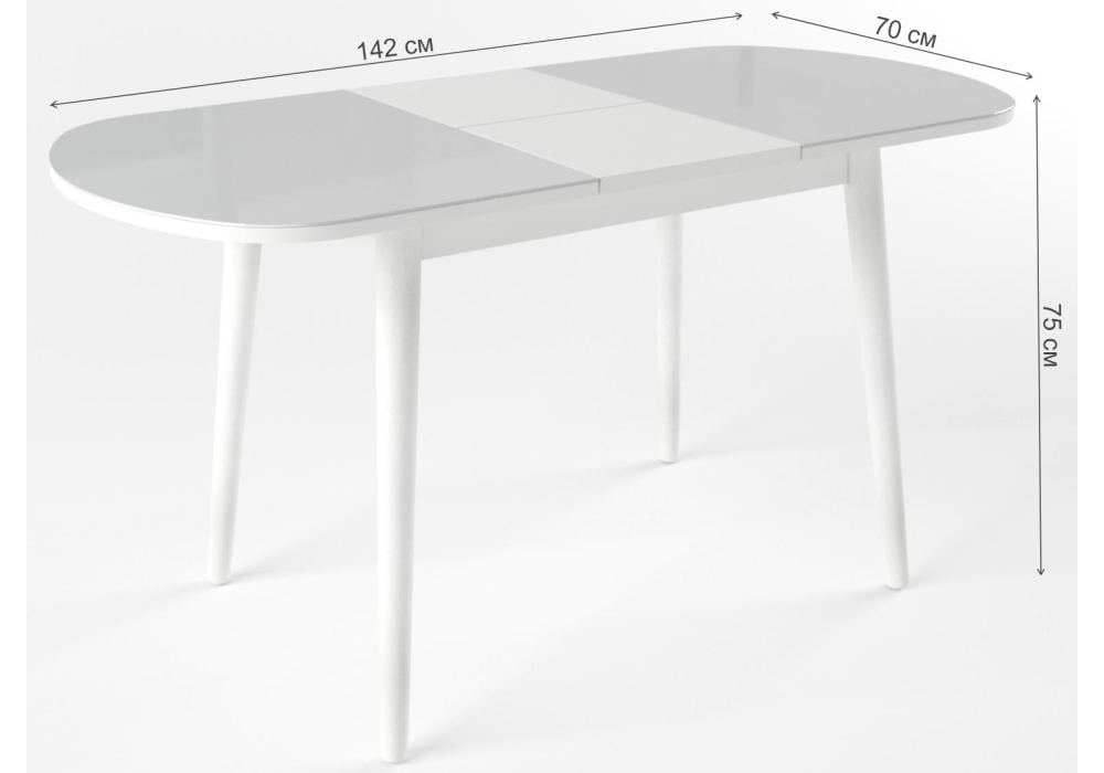 Стеклянный стол Клэйтон белый / белый