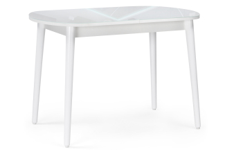 Стеклянный стол Клэйтон белый / белый