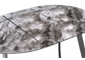 Стеклянный стол Алингсос черная шагрень / мрамор серый