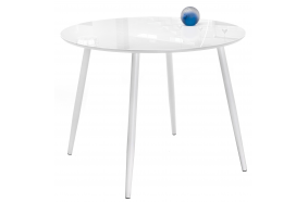 Стеклянный стол Анселм белый / белый