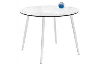 Стеклянный стол Анселм белый / белый
