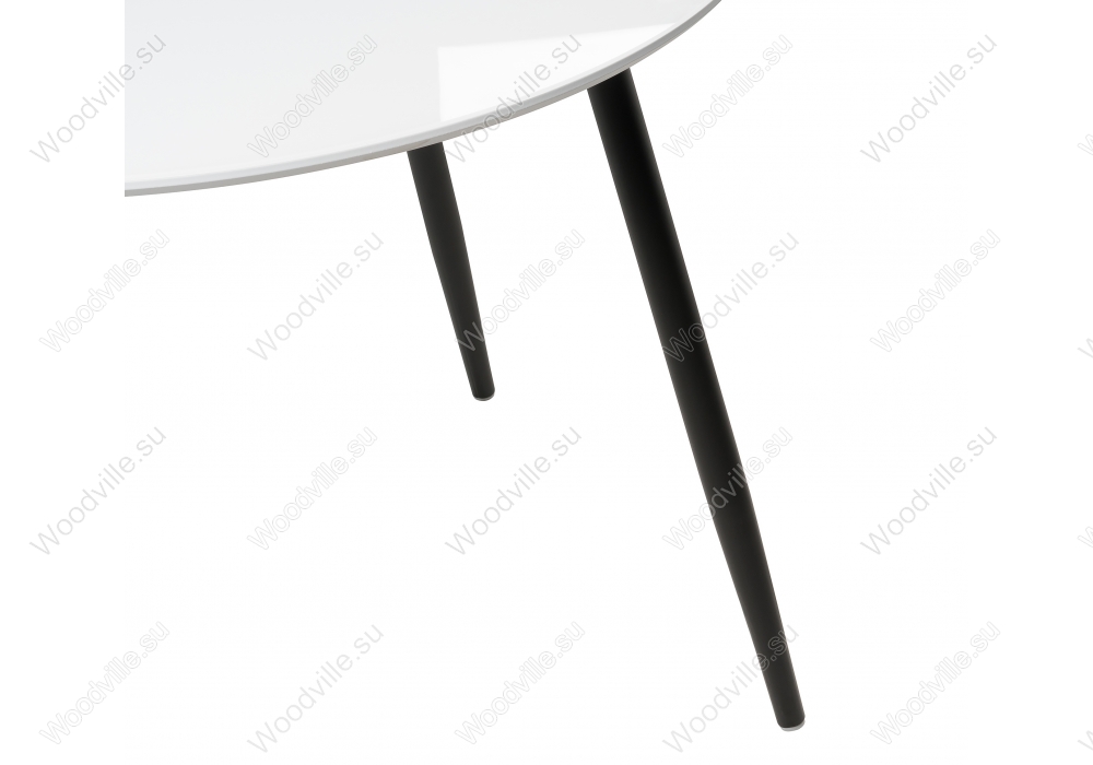 Стеклянный стол Анселм черные ноги / белый