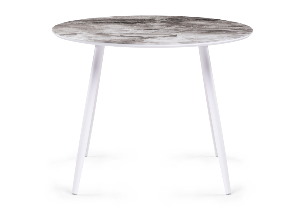 Стеклянный стол Анселм мрамор серый / белый