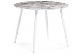 Стеклянный стол Анселм мрамор серый / белый