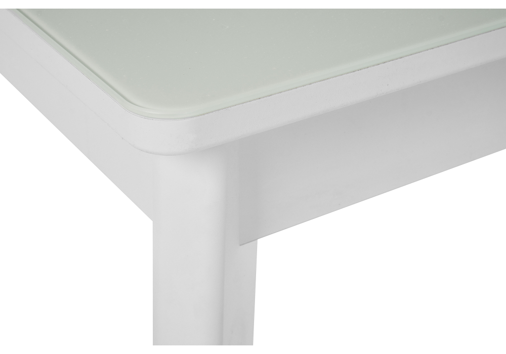 Стеклянный стол Арья белый / шагрень белая