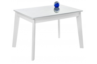 Стеклянный стол Арья белый / шагрень белая